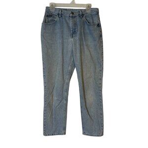 Riders Mom Blue Jeans Womens 10P High Rise 80s Light Wash Baggy Thigh Vintage